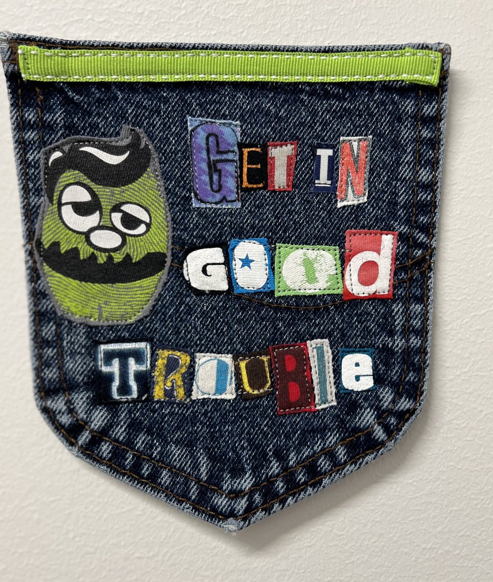 Get in good trouble art collage patch