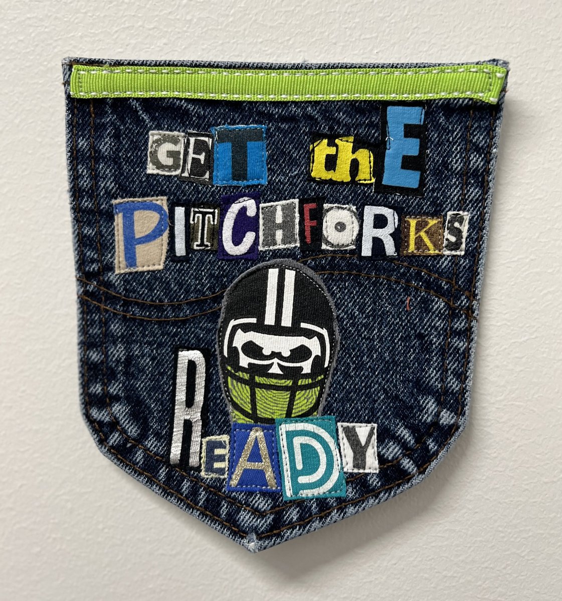 Pitchforks Art collage patch