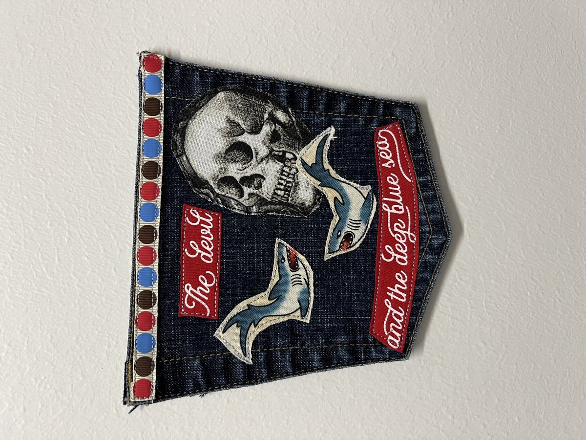 Devil and the sea collage patch