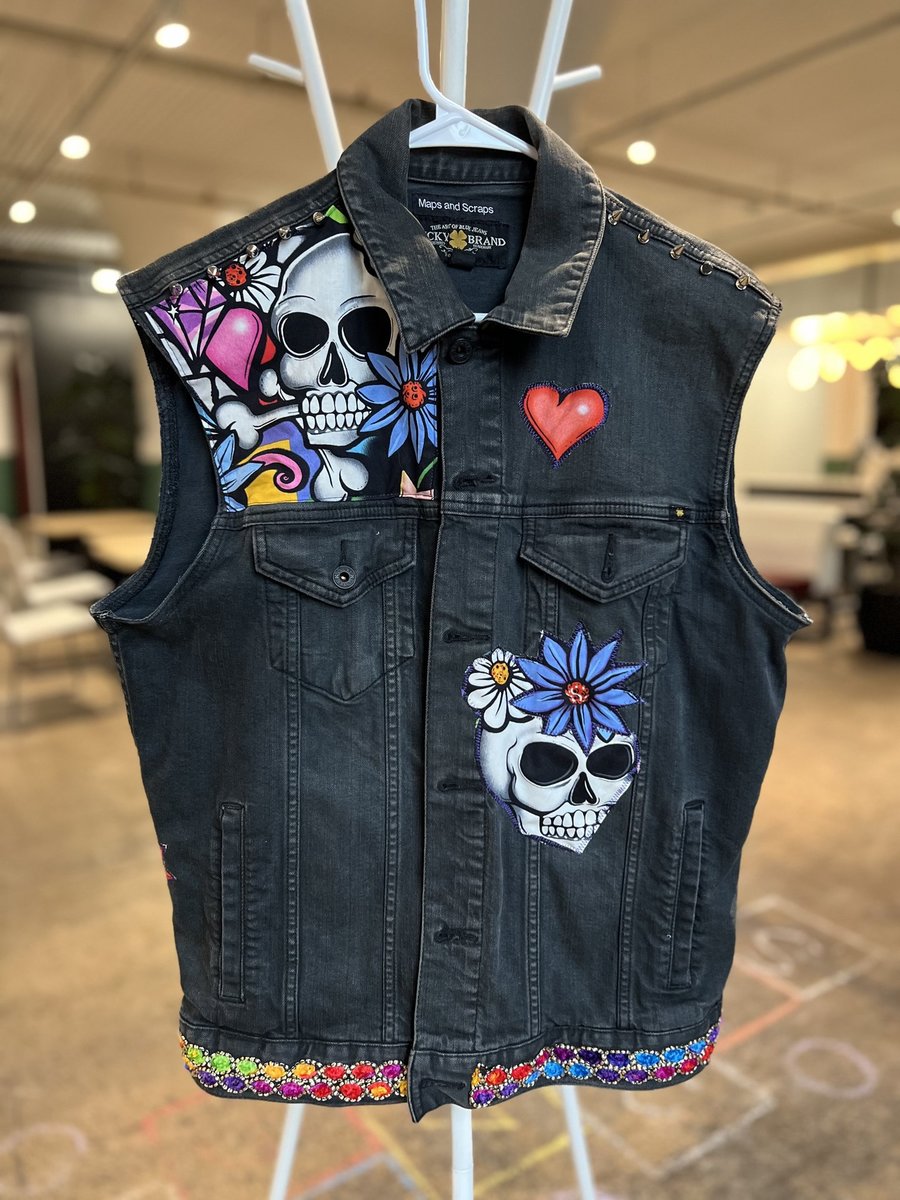 Death metal unicorn denim vest 