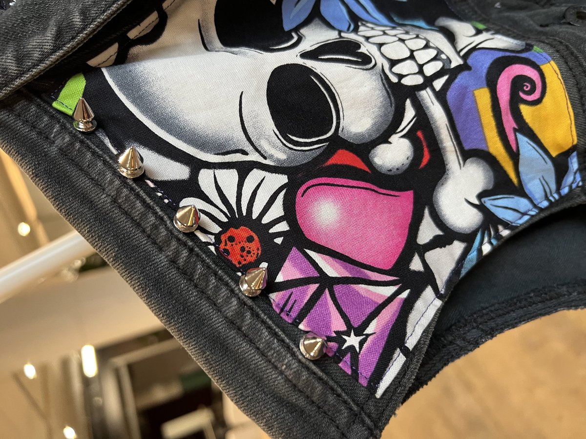 Death metal unicorn denim vest 