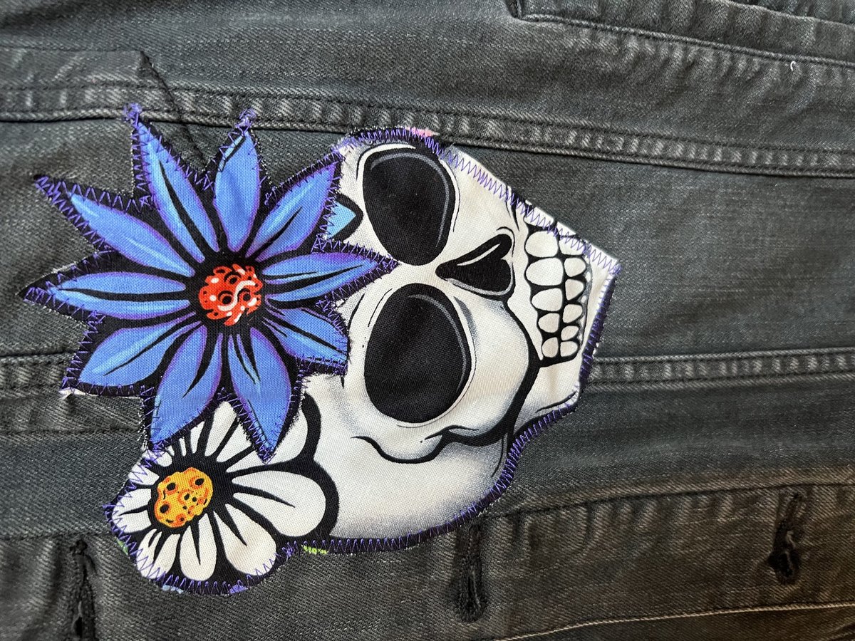 Death metal unicorn denim vest 