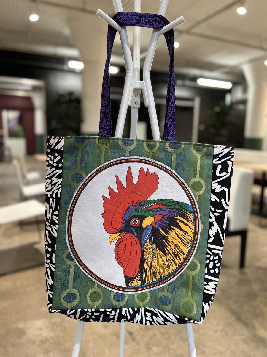 Rooster tshirt market bag