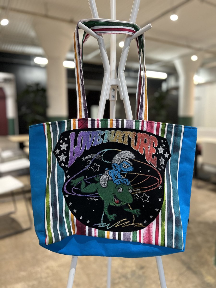 Smurf tshirt market bag