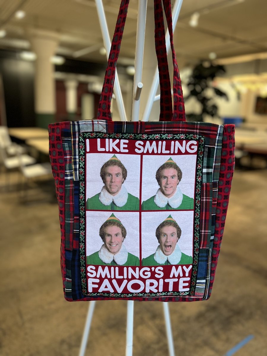 Elf smiling tshirt market bag