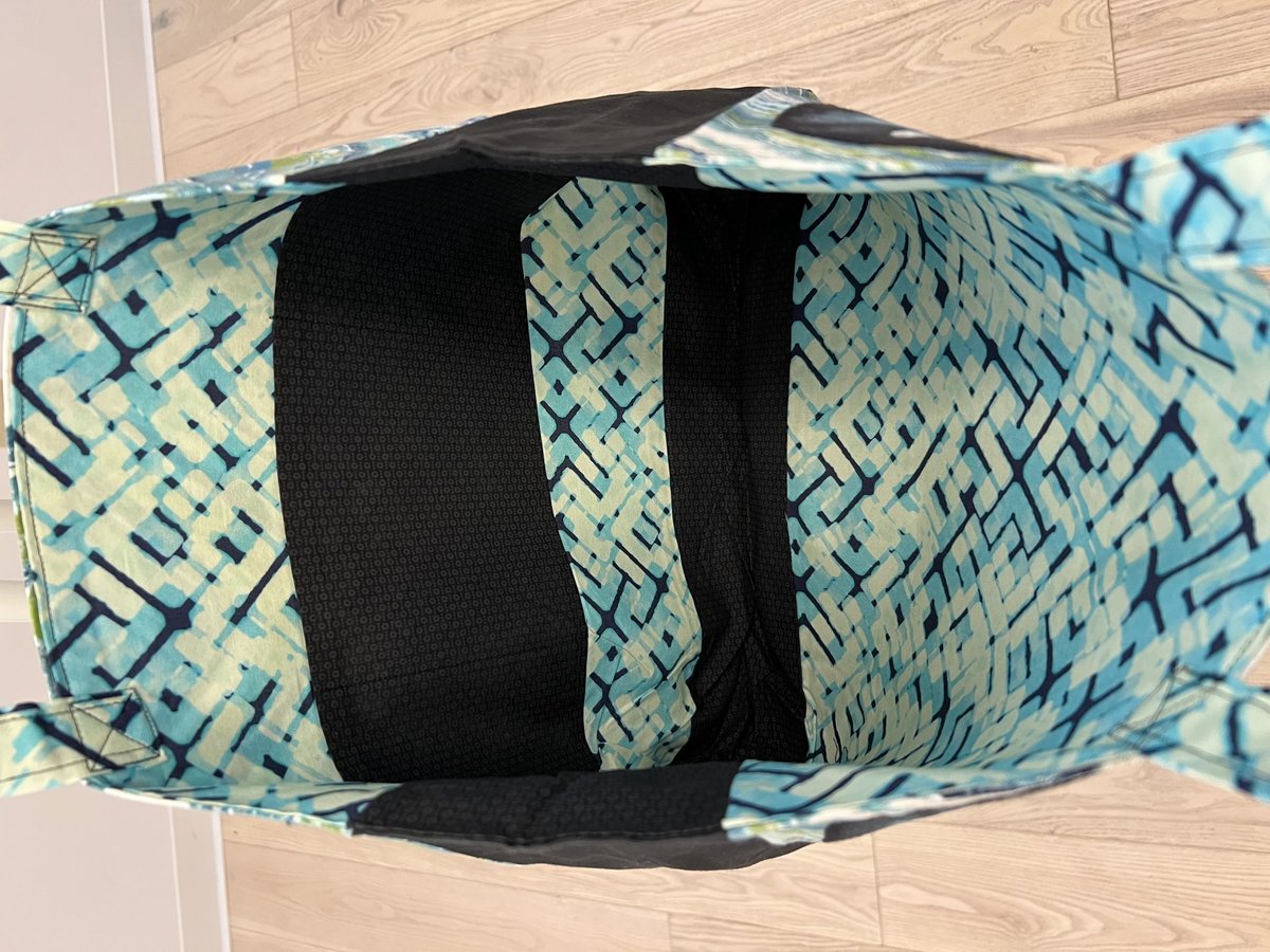 Owl tshirt market bag turquoise 