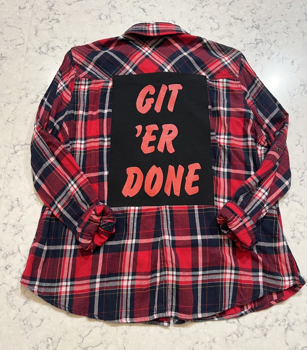 Git er done women’s altered flannel womens 1X