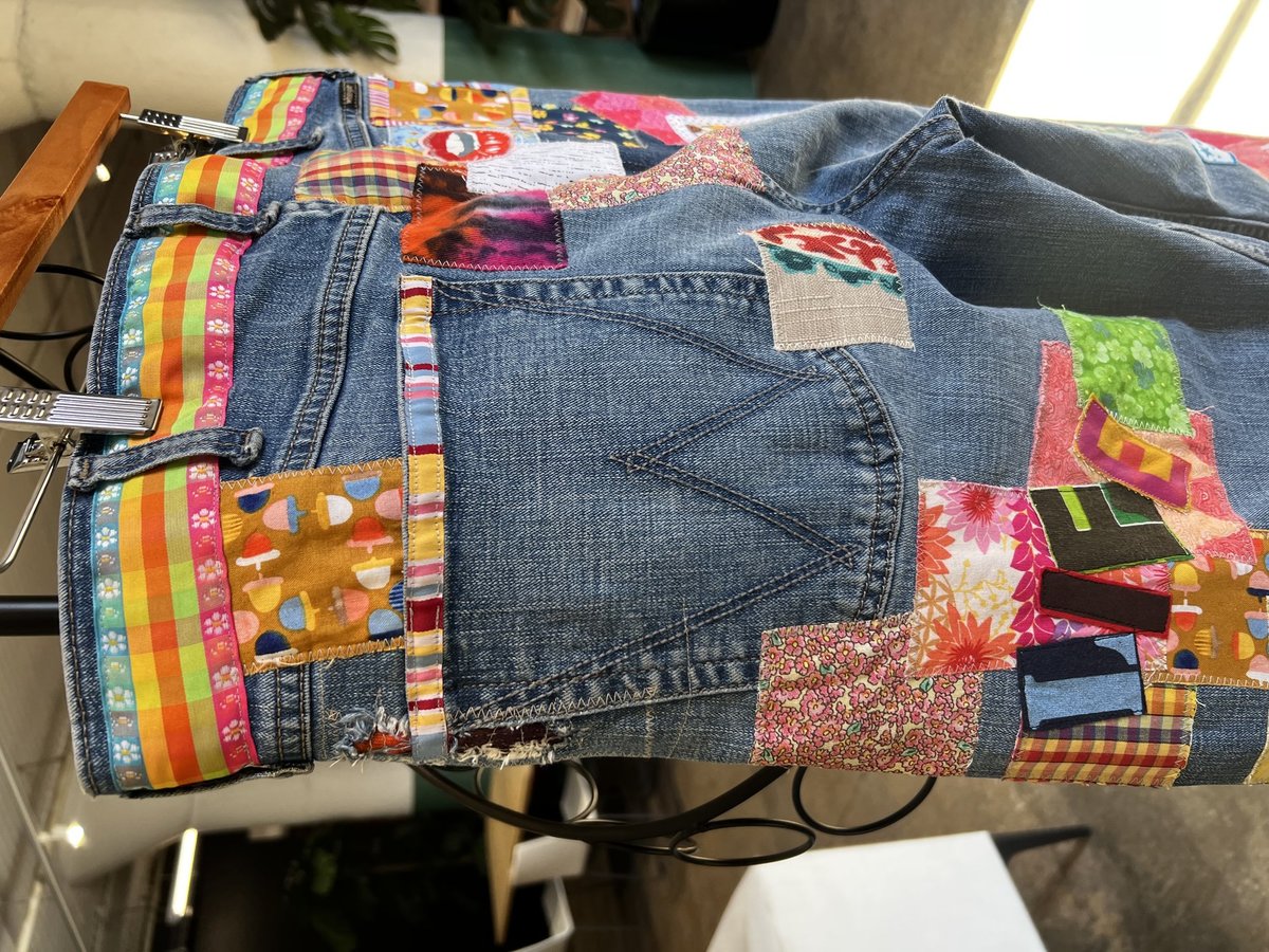 Fast fashion sucks patchwork jeans