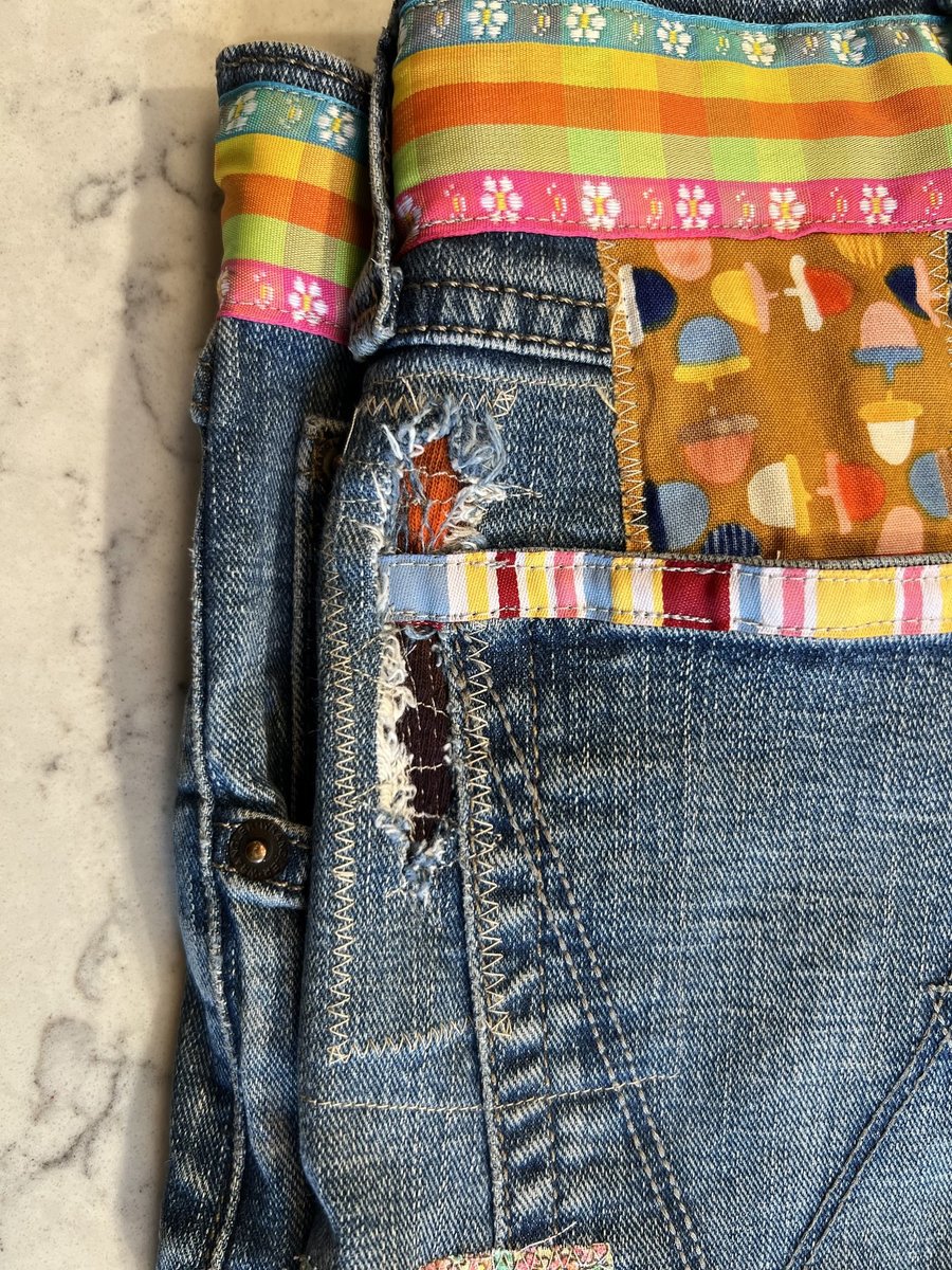 Fast fashion sucks patchwork jeans