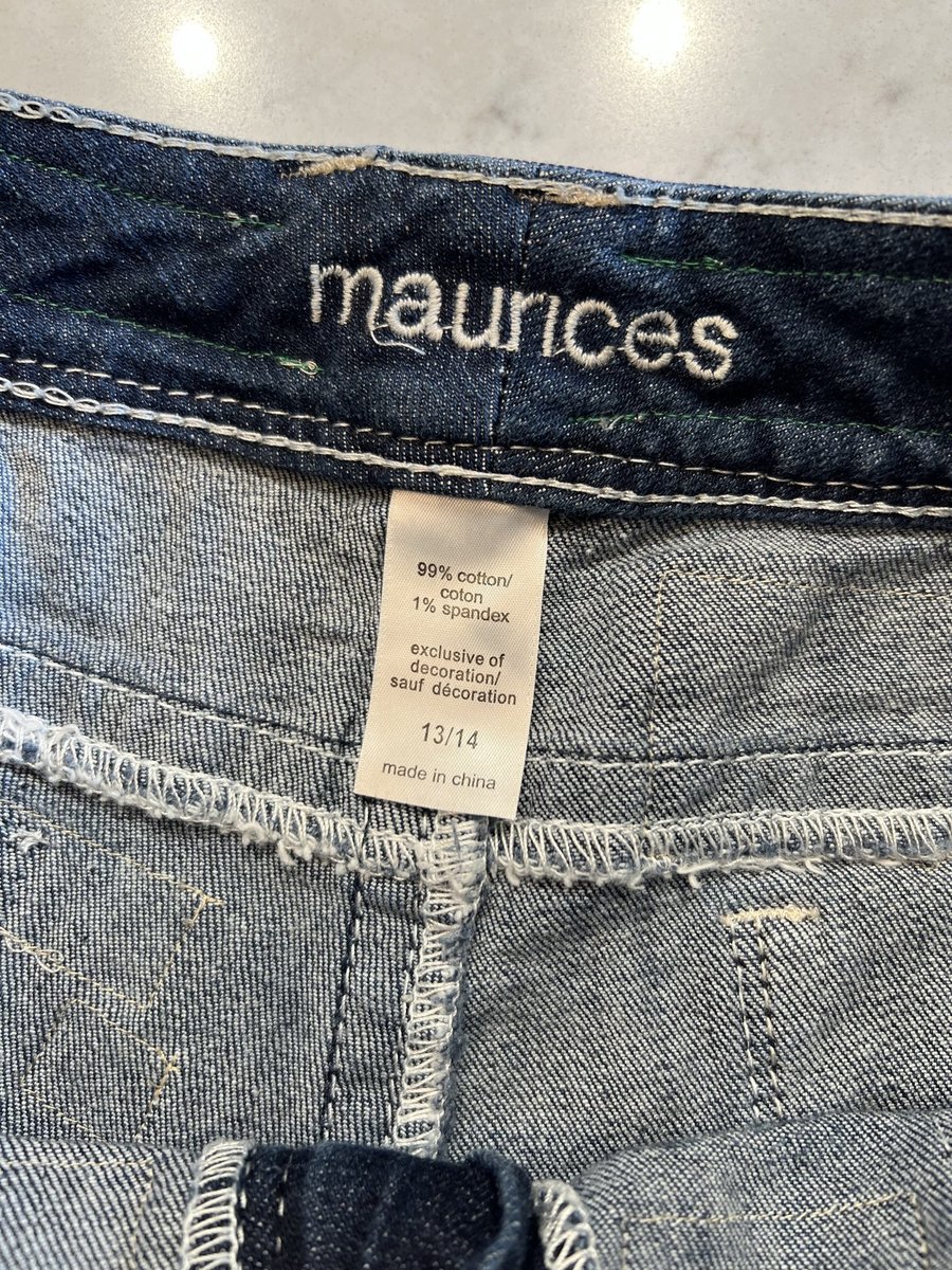Upcycled label shorts 