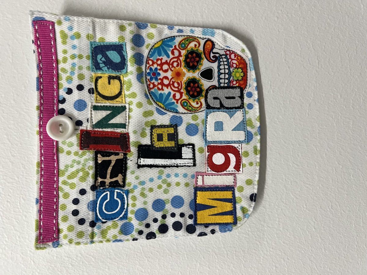 Ch*nga la migra art collage patch skull