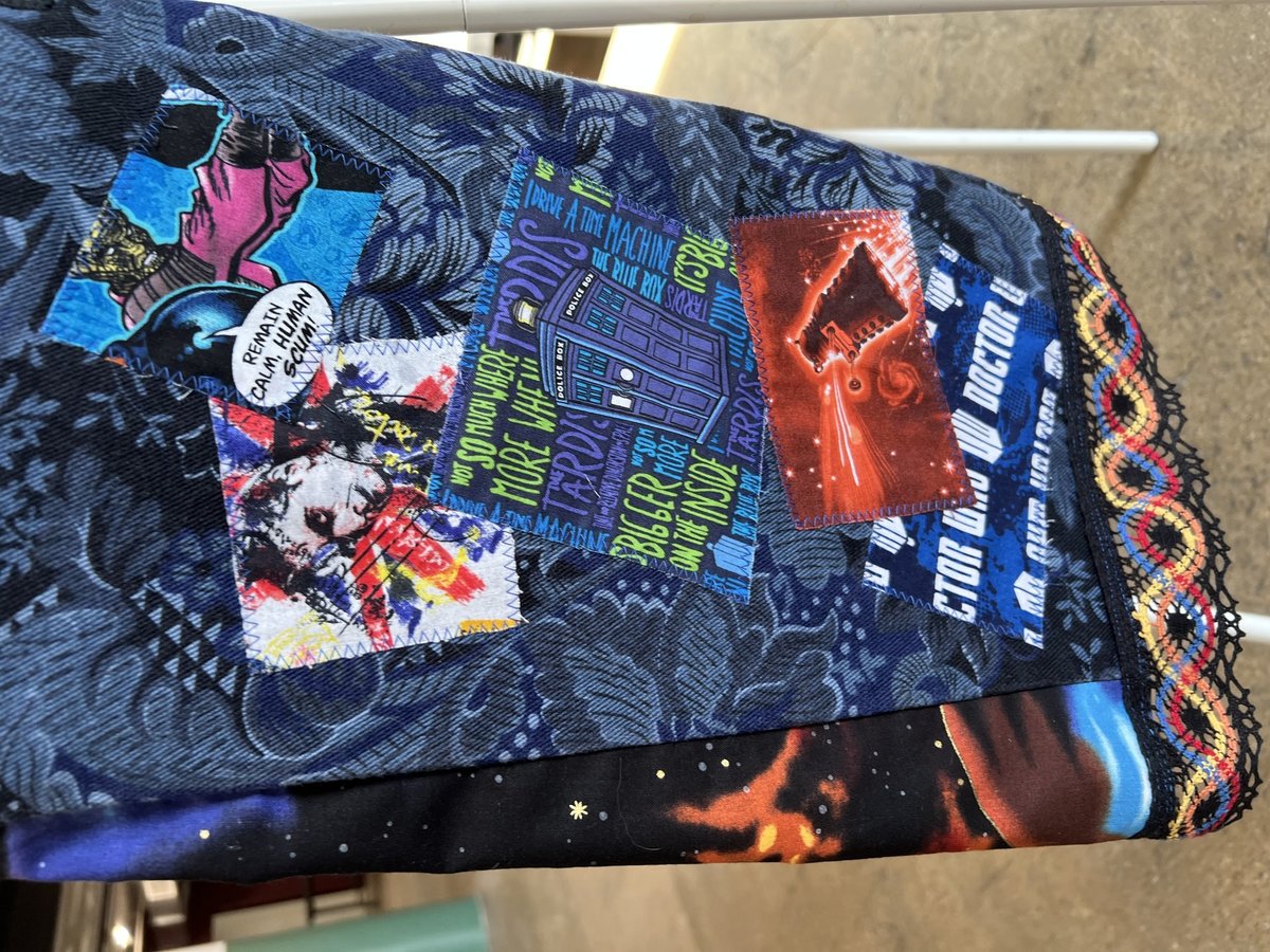 Doctor WHO patchwork collage upcycled jeans