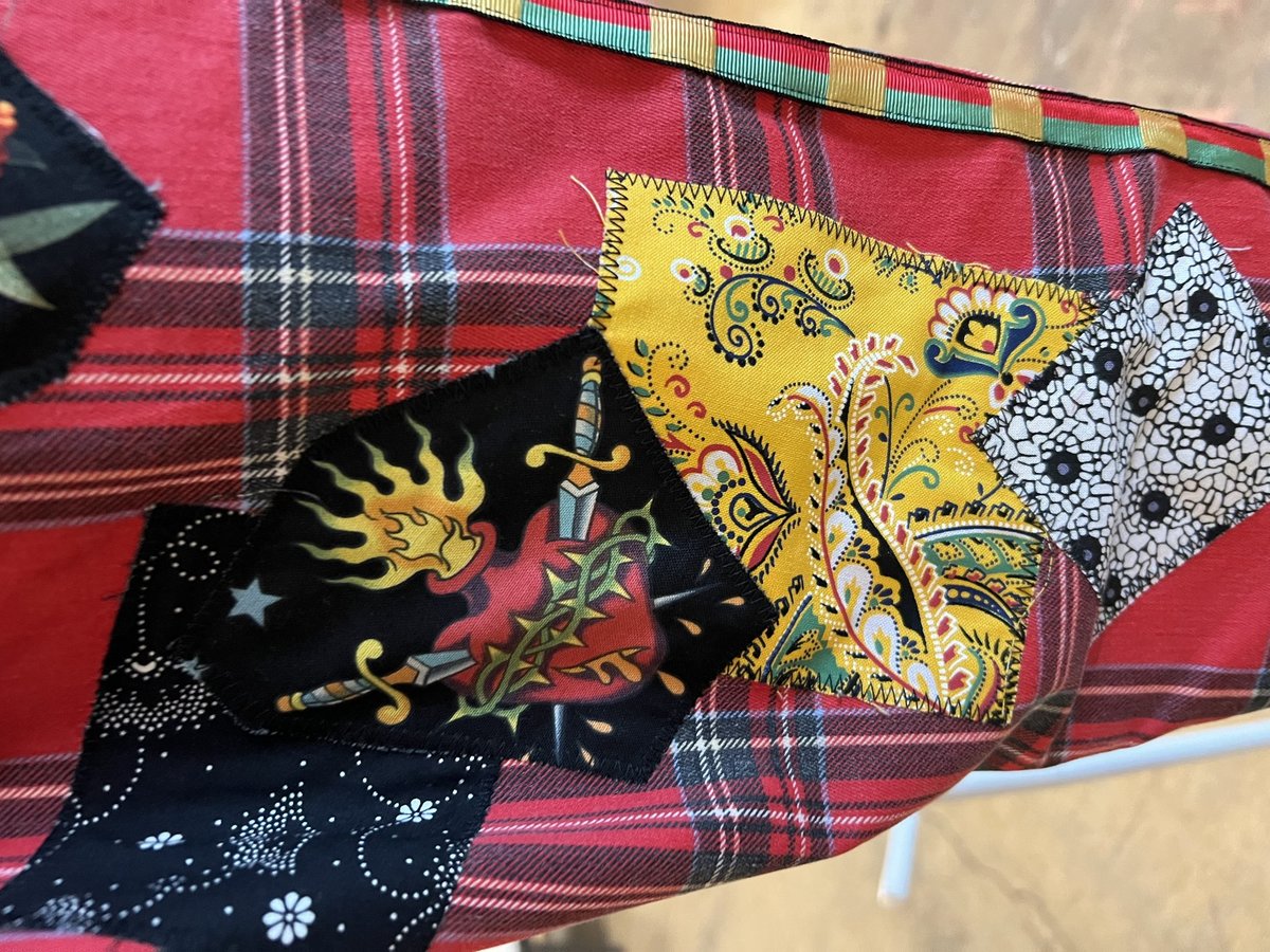 Red plaid fears patchwork upcycled pants