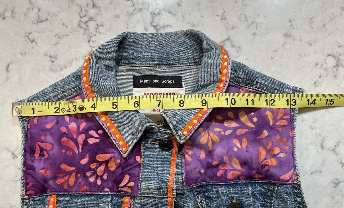 Princess tshirt patchwork upcycled jean vest
