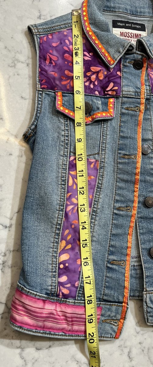 Princess tshirt patchwork upcycled jean vest