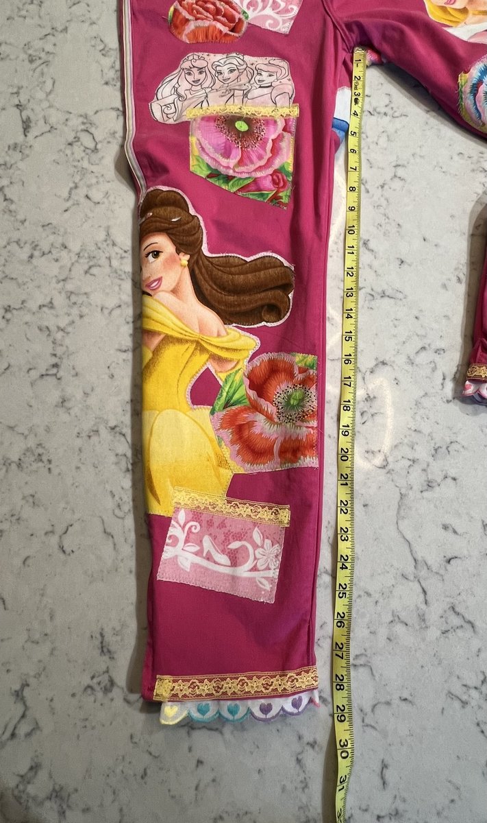 Pink princess tshirt patchwork collage pants