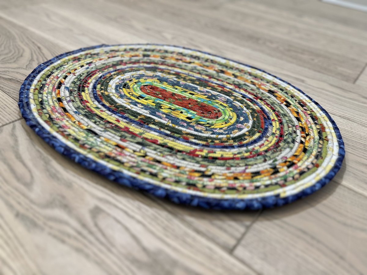 Fruit and vegetable scrap rope rug or table topper