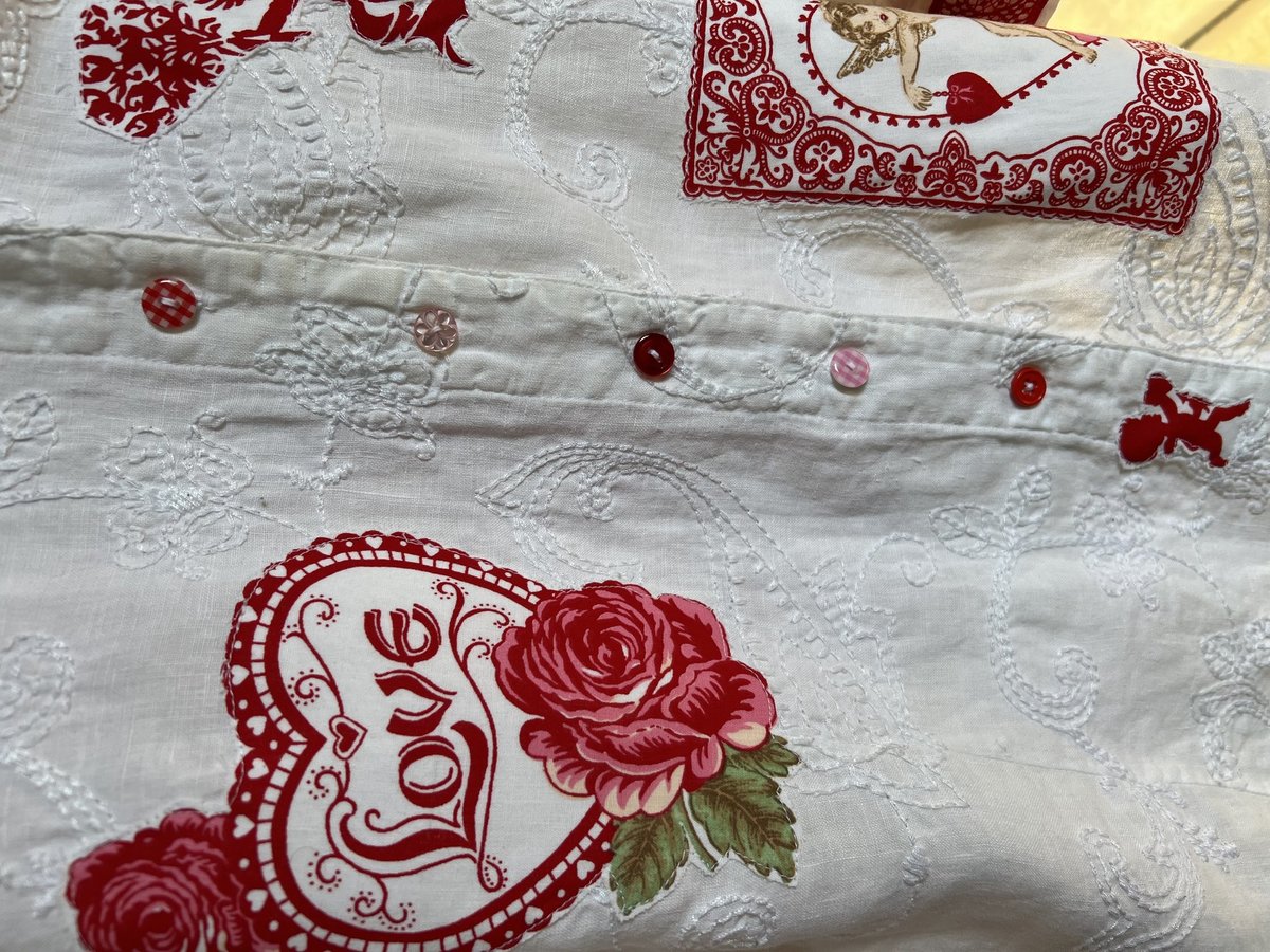 Cupid patchwork upcycled jacket white