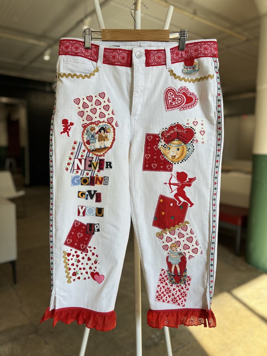 Cupid patchwork upcycled crop pants