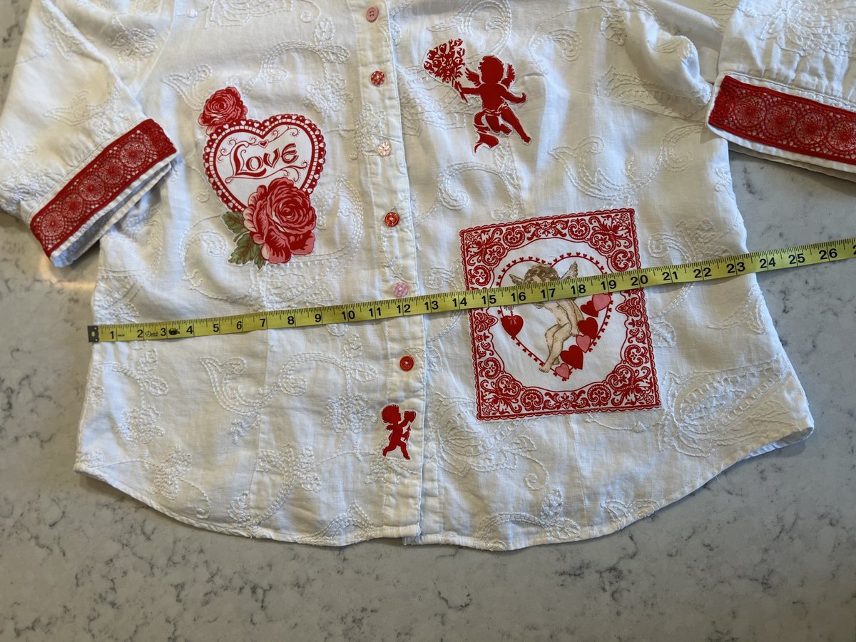 Cupid patchwork upcycled jacket white
