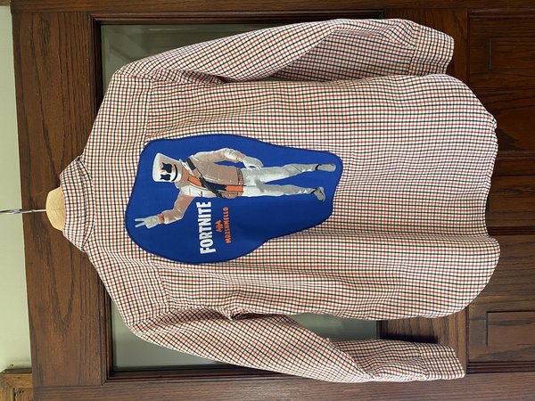 Fortnight Marshmallow altered shirt size boys 10-12
