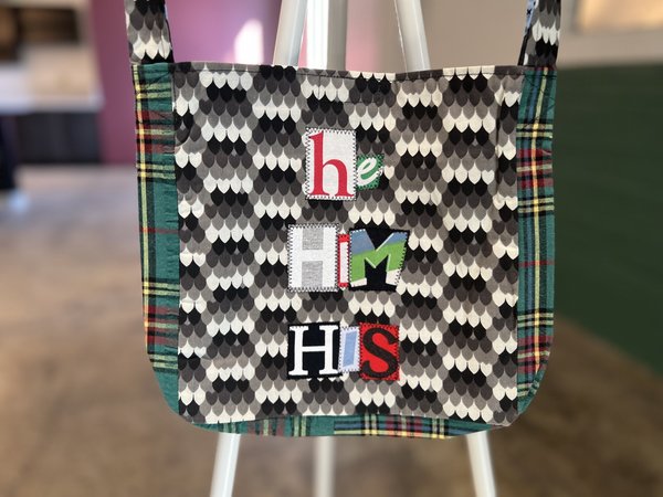 He him crossbody bag gray and green 