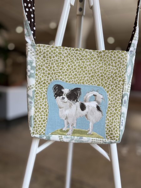 Papillon dog crossbody bag 