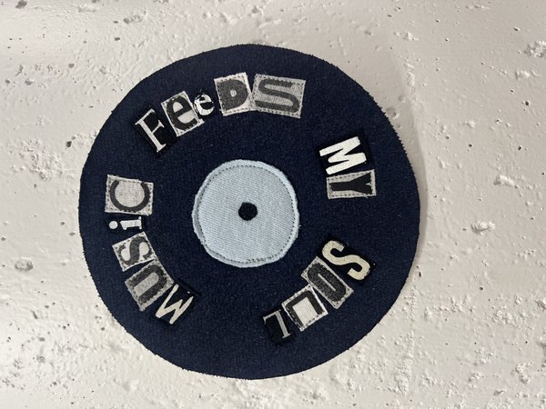 Music feeds my soul art collage patch