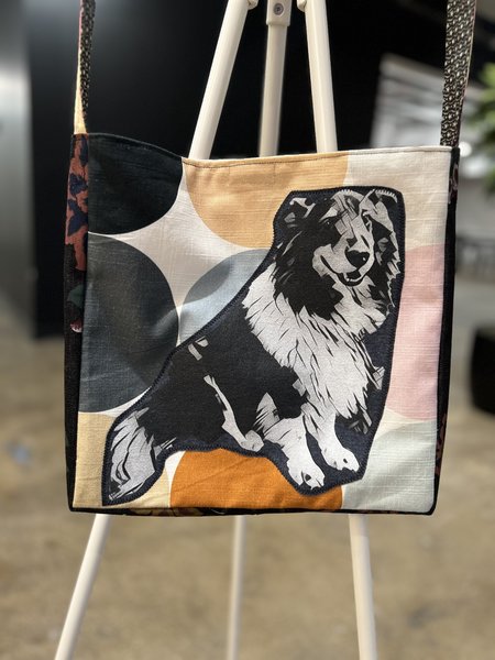Collie dog Tshirt crossbody bag