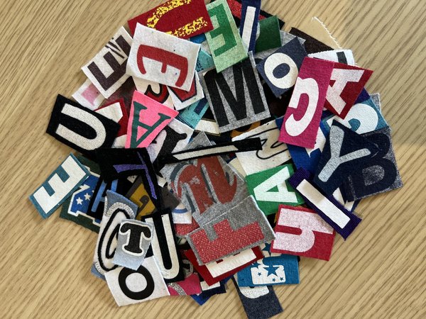 Upcycled letters for crafting