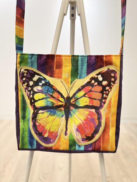 Yellow butterfly Tshirt crossbody bag 
