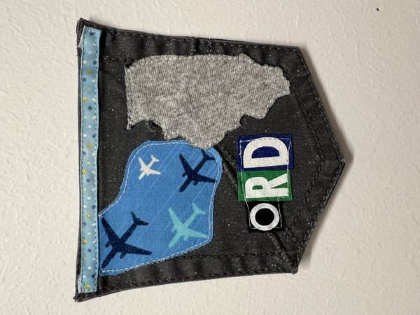 ORD o hare airport original collage patch