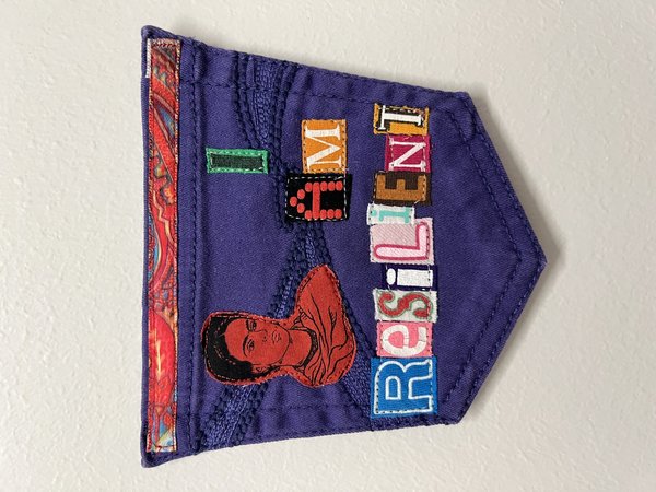 I am resilient original collage patch