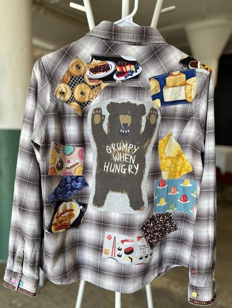 Feed me upcycled patchwork flannel Carhartt 