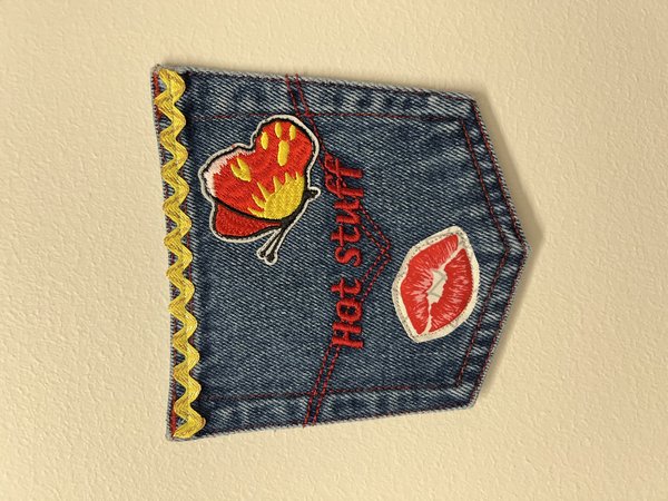 Hot stuff art collage patch