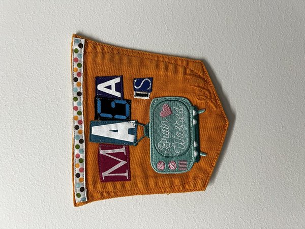 Brainwashed MAGA art collage patch