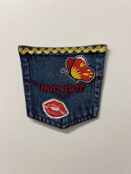 Hot stuff art collage patch