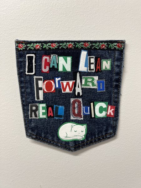 Lean forward Art collage patch
