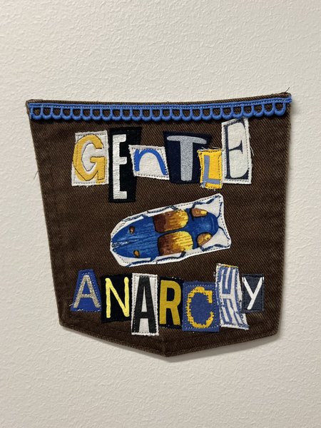 Gentle anarchy art collage patch