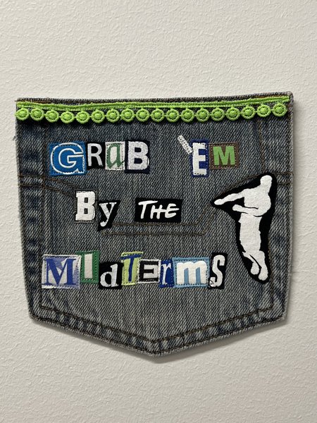 Grab midterms art collage patch