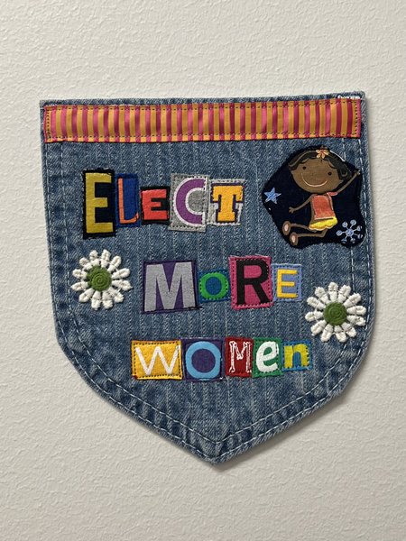 Elect more women art collage patch