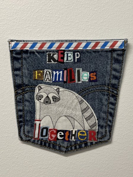 Keep families together art collage patch