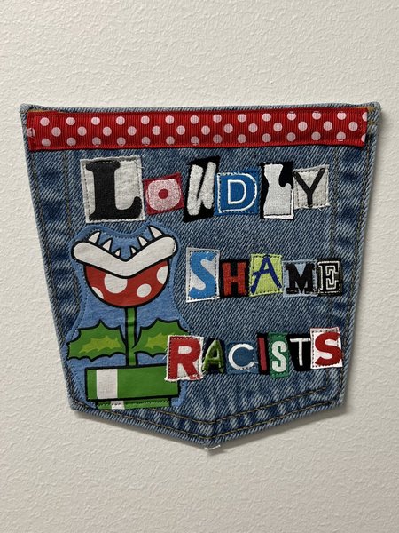 Shame racists Art collage patch