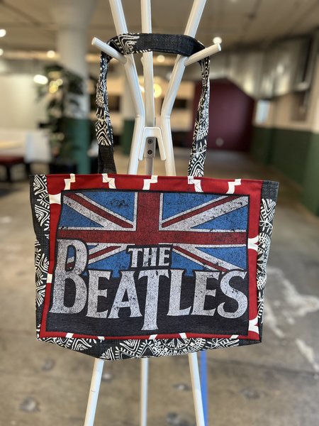 Beatles tshirt market bag UK flag