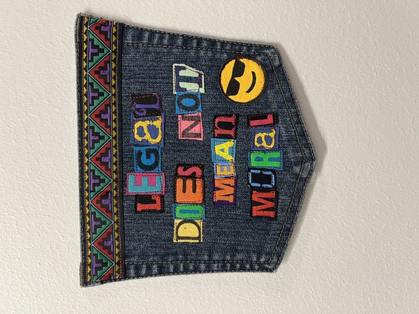 Legal not moral art collage patch
