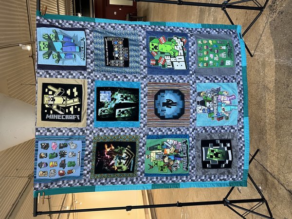 Minecraft tshirt blanket