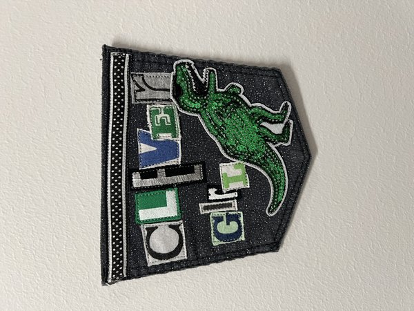 Clever girl art collage patch