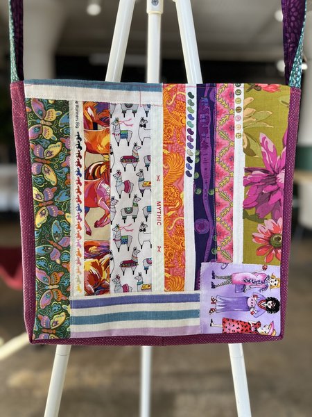 Bright animal collage crossbody bag 