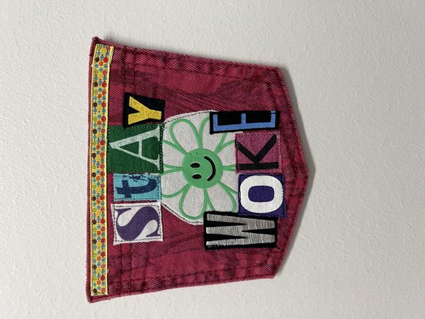 Stay woke collage patch