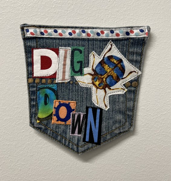 Dig down art collage patch